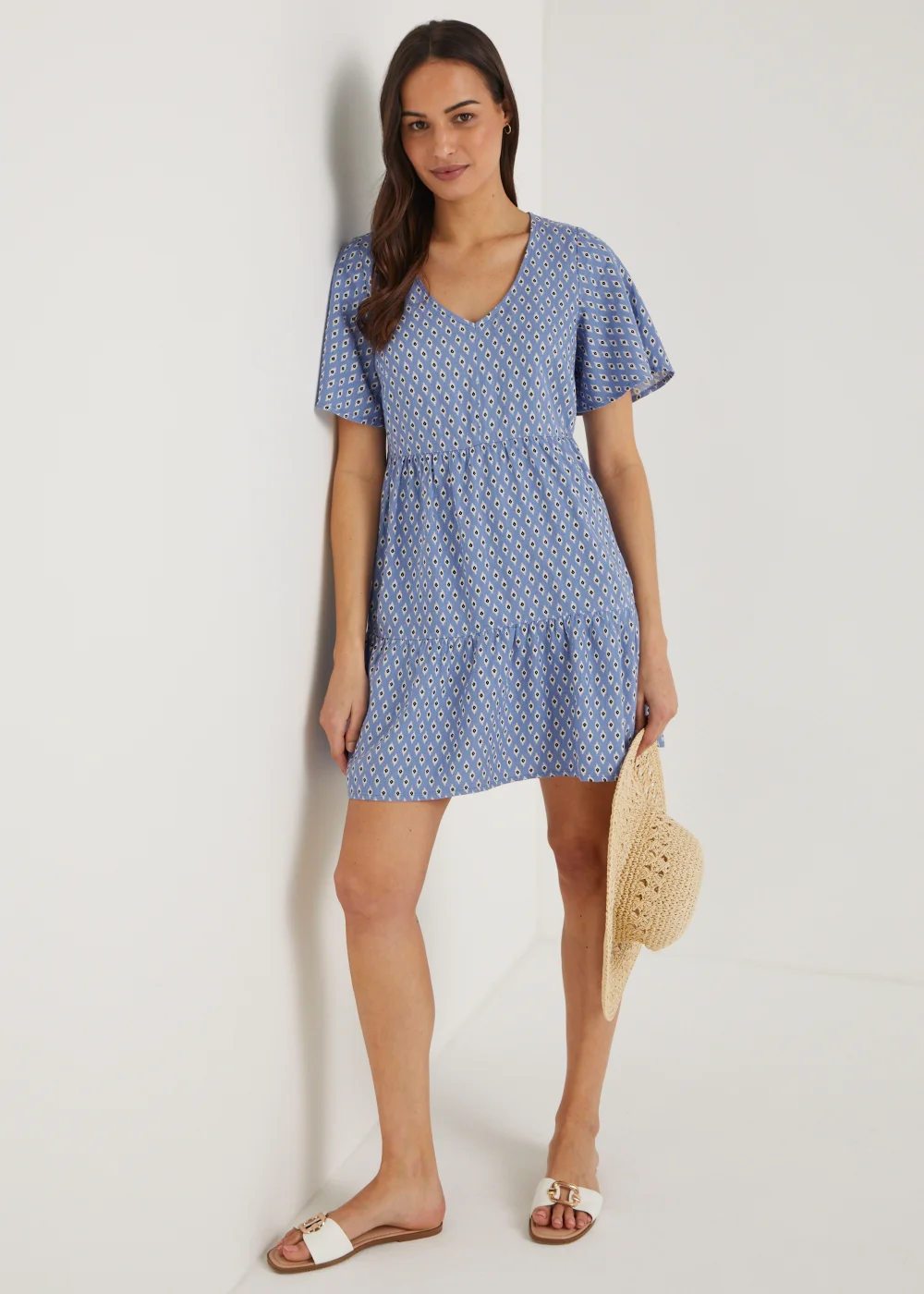 Blue Tiered Dress - 8 Image 4