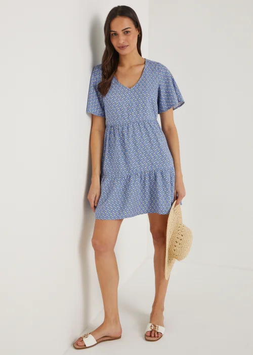 Blue Tiered Dress - 8 Image 4