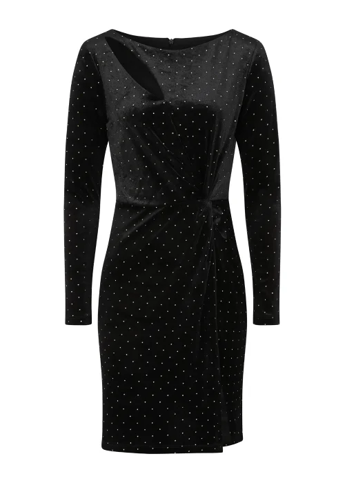 Little Mistress Black Velvet Dew Drop Mini Dress - 6 Image 2