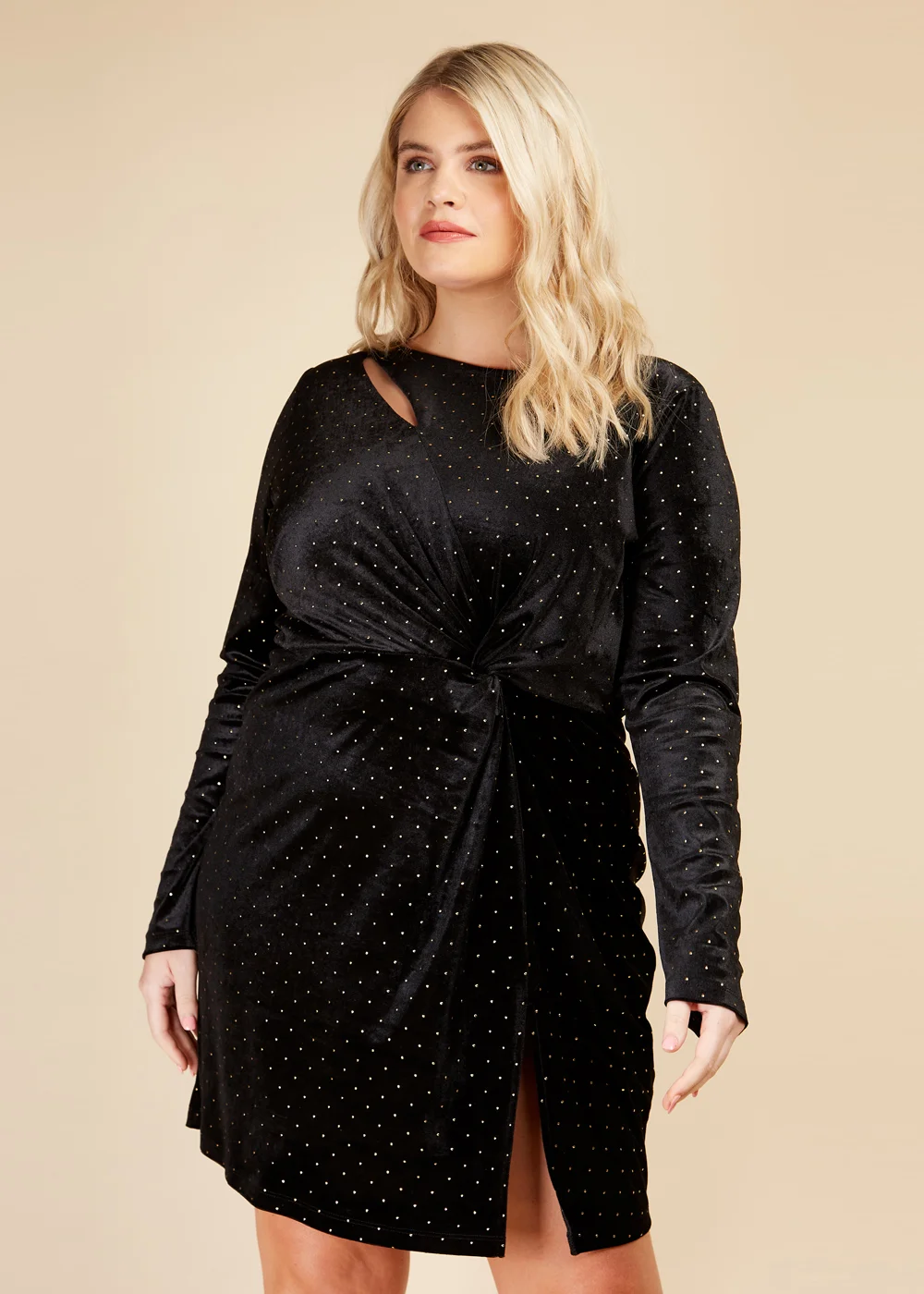 Little Mistress Black Velvet Dew Drop Mini Dress - 6 Image 3