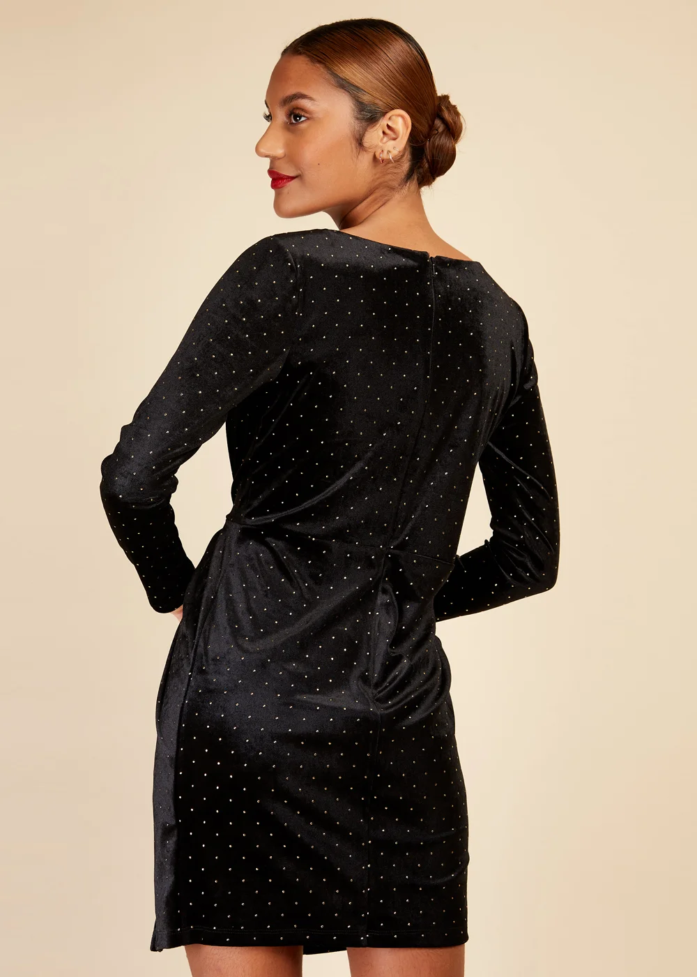 Little Mistress Black Velvet Dew Drop Mini Dress - 6 Image 4