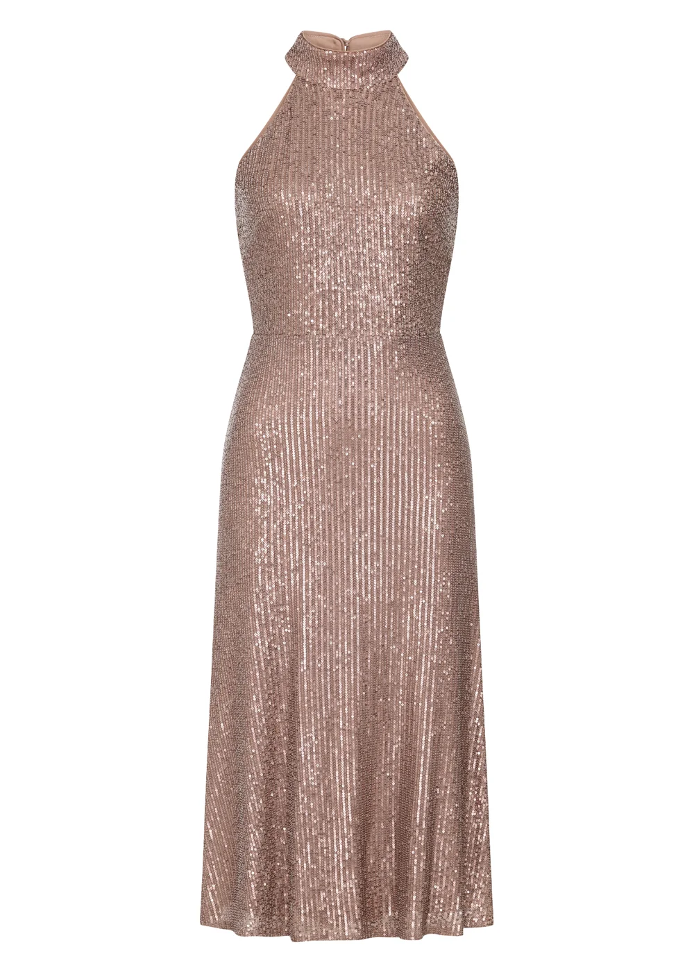 Little Mistress Gold Sequin Halter Neck Dress - 6 | Matalan Little Mistress Gold Sequin Halter Neck Dress - 6 | Matalan