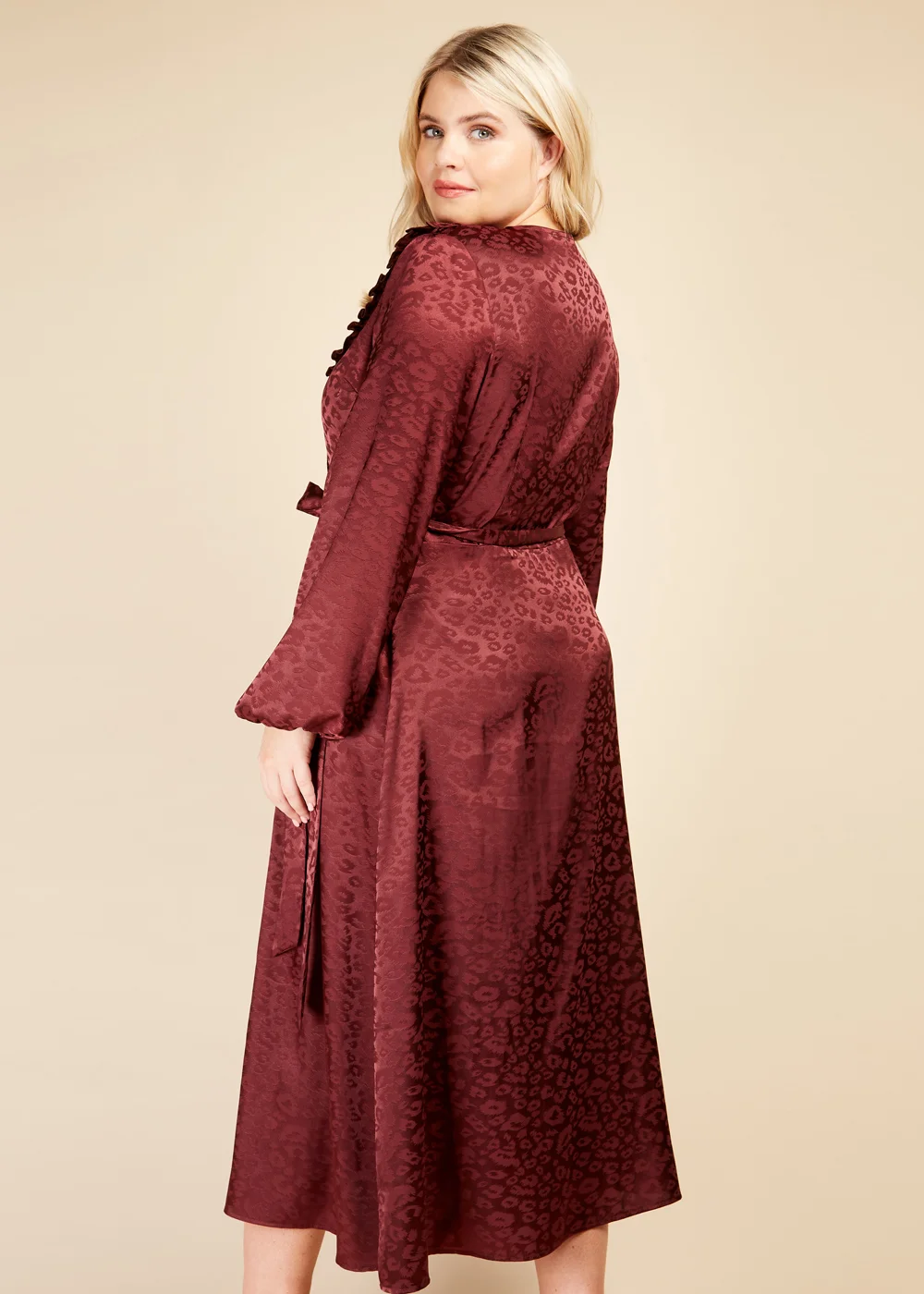 Little Mistress Red Satin Jacquard Maxi Dress - 12 Image 3