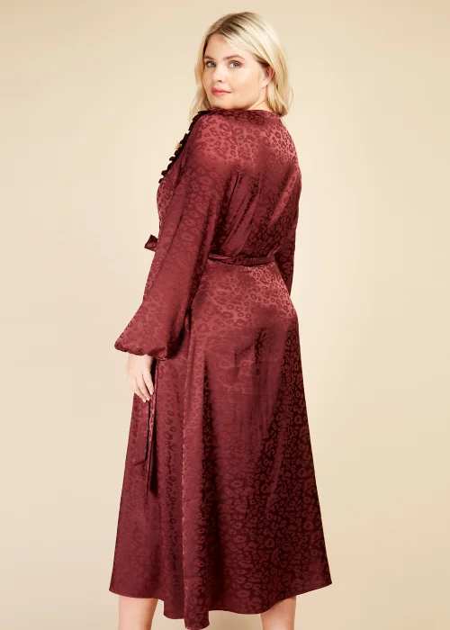 Little Mistress Red Satin Jacquard Maxi Dress - 12 Image 3