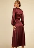 Little Mistress Red Satin Jacquard Maxi Dress - 12 Image 4