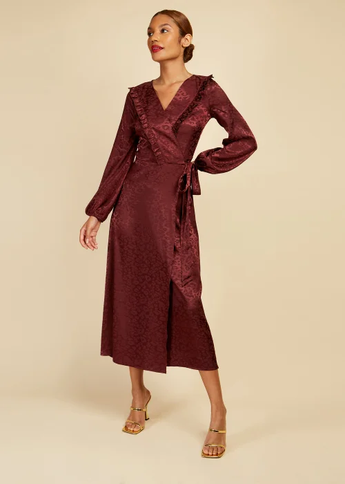 Little Mistress Red Satin Jacquard Maxi Dress - 12 Image 1