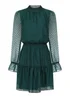 Little Mistress Green Metallic Dobby Chiffon Mini Dress - 10 Image 2