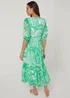 Green Paisley Chiffon Midi Dress - 8 Image 2