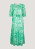 Green Paisley Chiffon Midi Dress - 8 Image 4