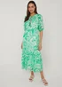 Green Paisley Chiffon Midi Dress - 8 Image 1