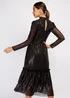 Girls on Film Black Copper Foil Mesh Maxi Dress - 6 Image 3