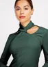 Girls on Film Emerald Green Ribbed Long Sleeve Top - Size 6 Image 3