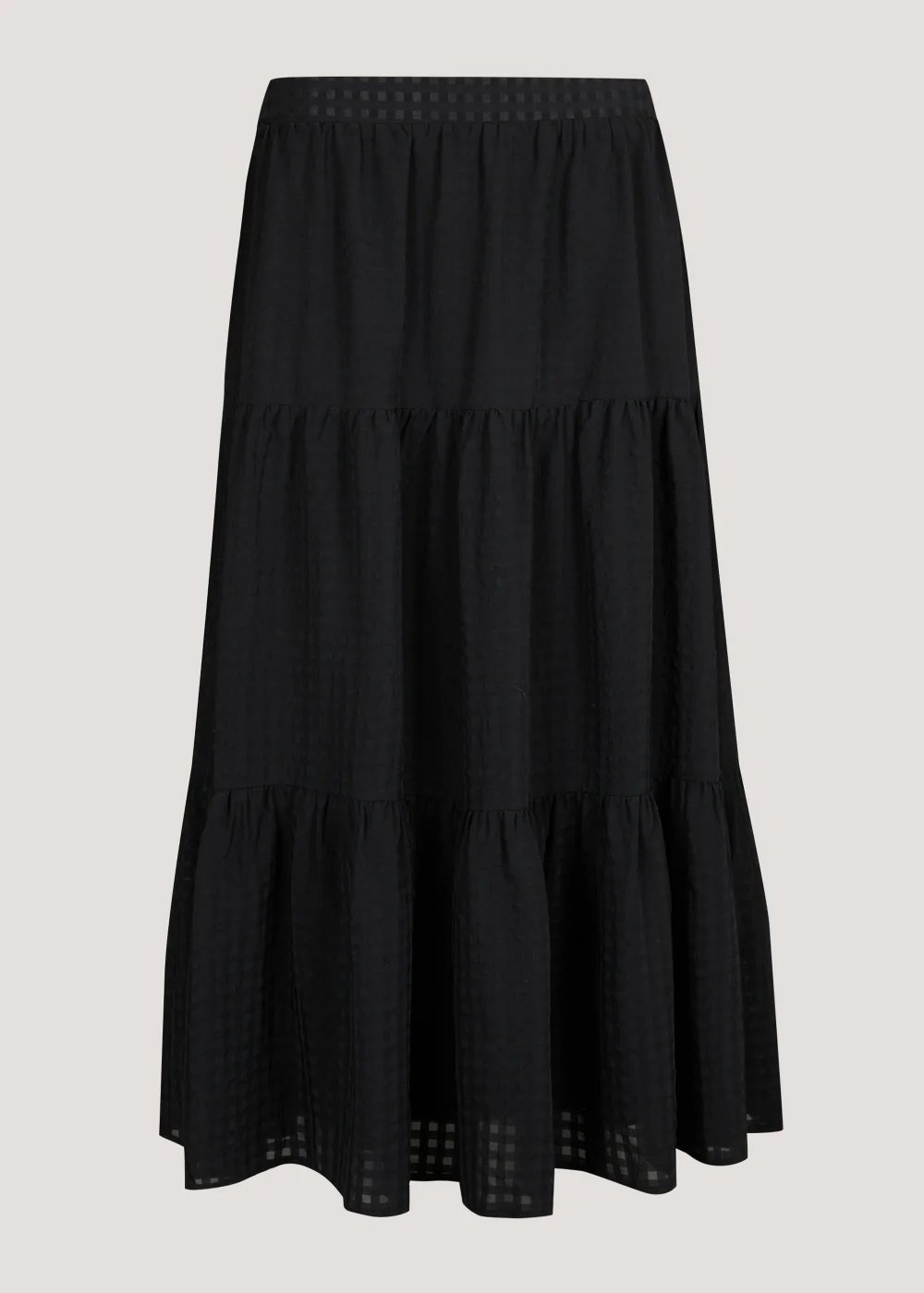 Black Check Tiered Skirt - Size 8 Image 2