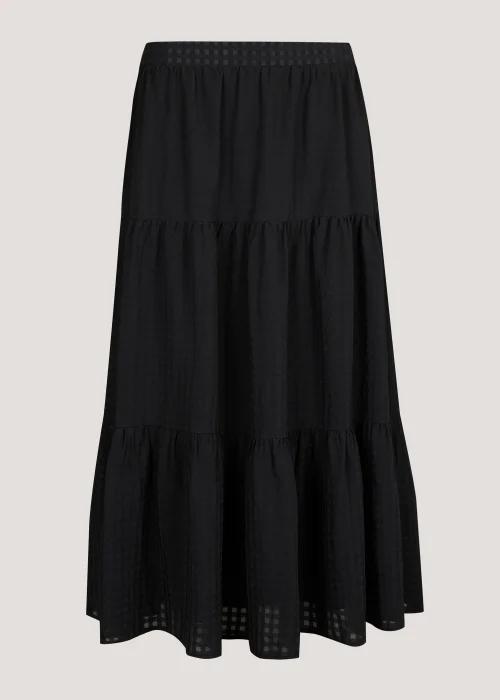 Black Check Tiered Skirt - Size 8 Image 2