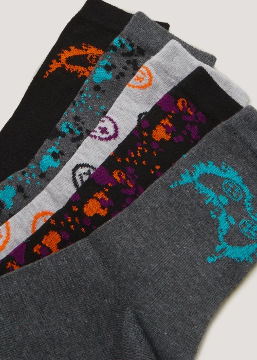 Kids 5 Pack Gamer Ankle Socks (Younger 6-Older 6.5) - 4-6.5 Image 2