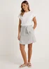 White Stripe Linen Blend Mini Skirt - Size 8 Image 1