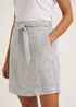 White Stripe Linen Blend Mini Skirt - Size 8 Image 5