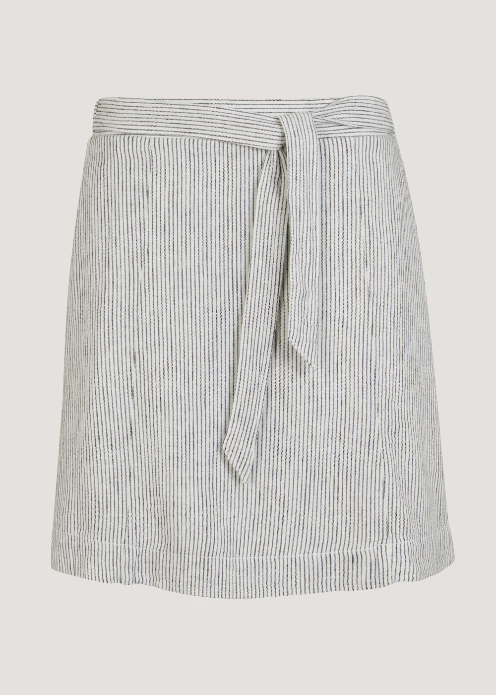 White Stripe Linen Blend Mini Skirt - Size 8 Image 2