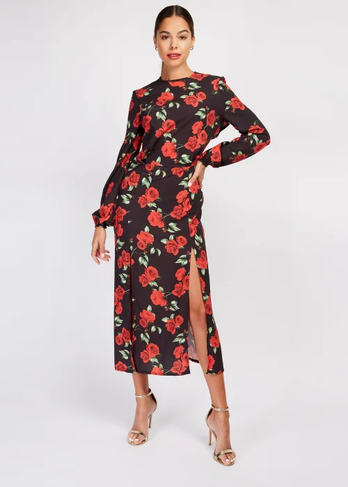 Girls on Film by Dani Dyer Black Floral Crepe Maxi Dress - 6 Image 1