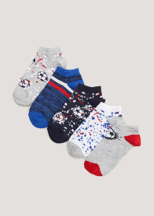 Kids 5 Pack Football Trainer Socks (Younger 6-Older 6.5) - Sizes 6 - 8.5 Image 1