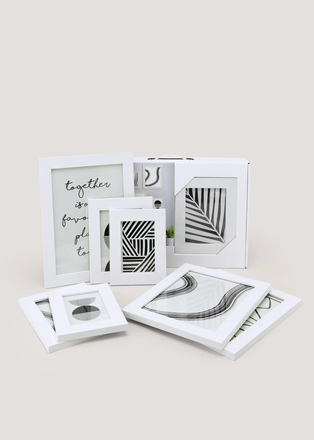 8 Pack White Wood Gallery Photo Frames Image 1