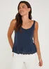 Navy Schiffley Hem Vest Top - Size 8 Image 1