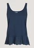 Navy Schiffley Hem Vest Top - Size 8 Image 5
