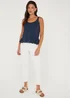Navy Schiffley Hem Vest Top - Size 8 Image 2