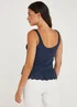 Navy Schiffley Hem Vest Top - Size 8 Image 4