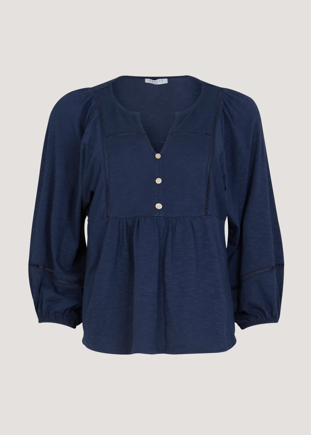 Navy Boho Jersey Top - Size 8 Image 5