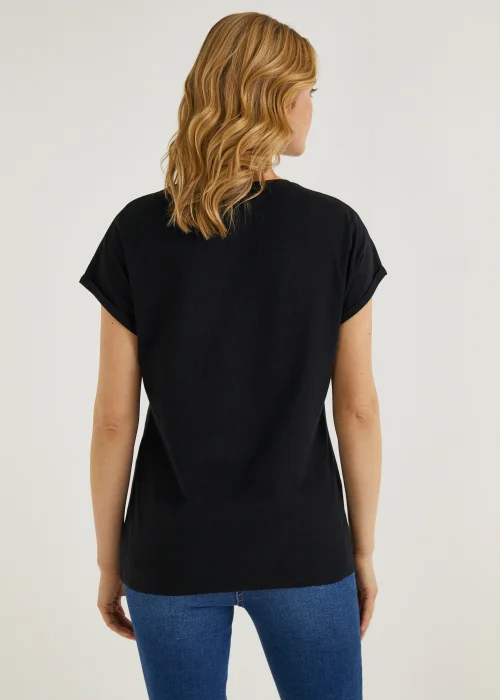 Black Love More Slogan T-Shirt - Small Image 3