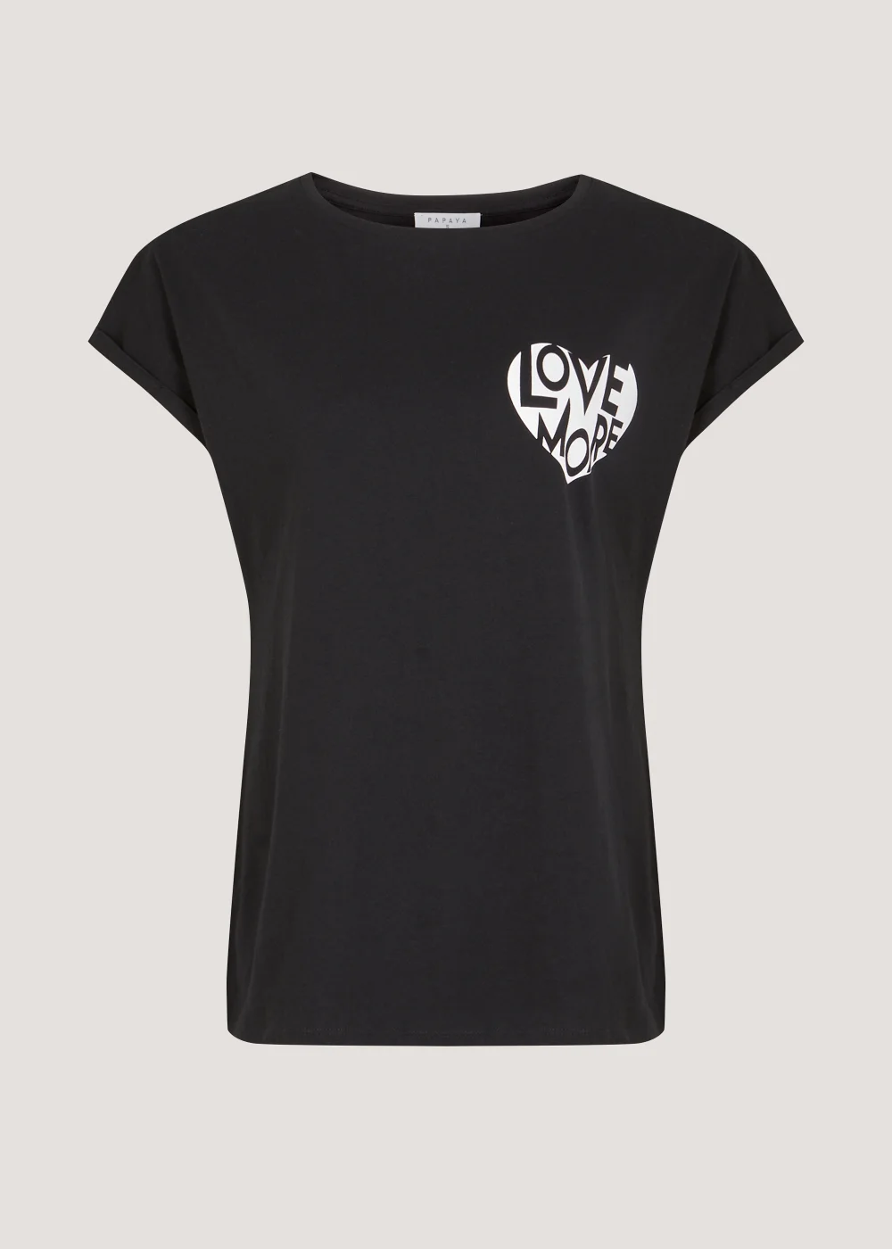 Black Love More Slogan T-Shirt - Small Image 2