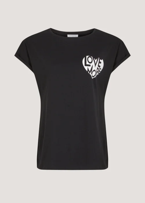 Black Love More Slogan T-Shirt - Small Image 2