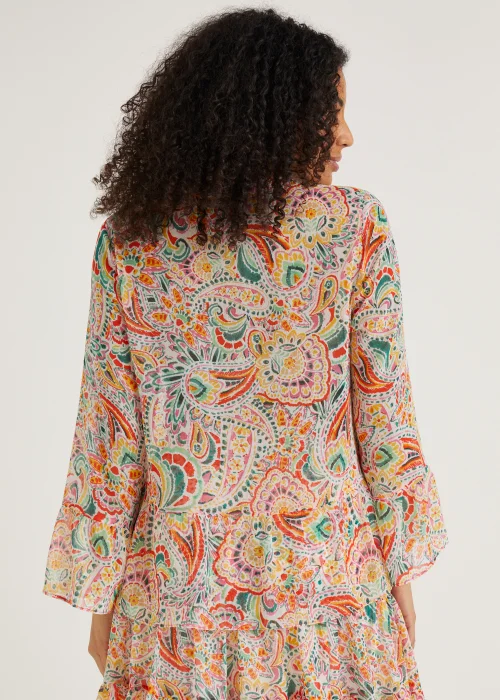 Pink Paisley Chiffon Tassel Co-Ord Blouse - 8 Image 5
