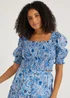 Blue Paisley Shirred Co-Ord Crop Top - Size 8 Image 1
