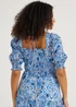Blue Paisley Shirred Co-Ord Crop Top - Size 8 Image 2