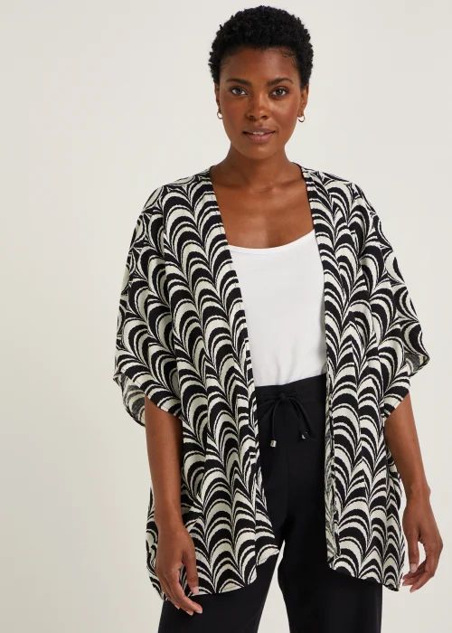 Monochrome Print Kimono - Small Image 1