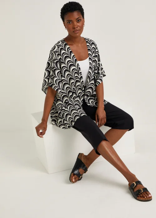 Monochrome Print Kimono - Small Image 3
