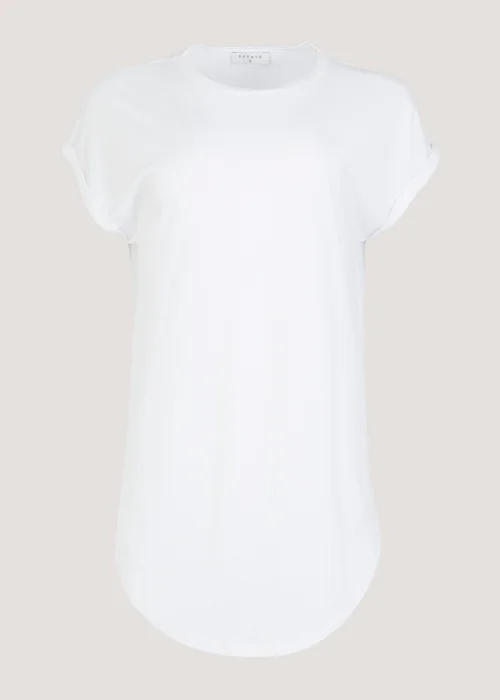 White Longline T-Shirt - S Image 4