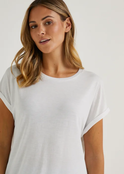 White Longline T-Shirt - S Image 5