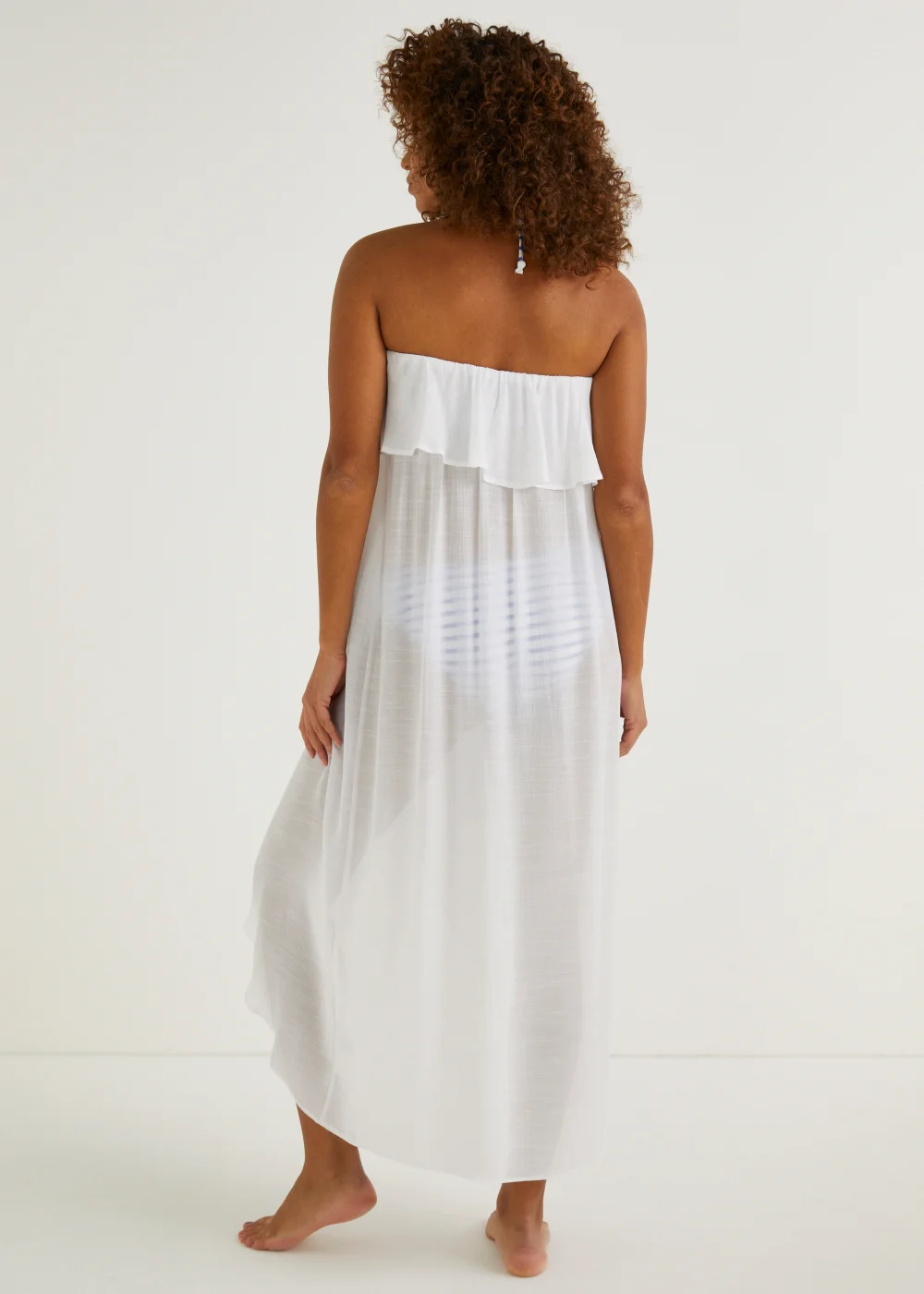 White Bandeau Beach Maxi Dress - XS Image 5