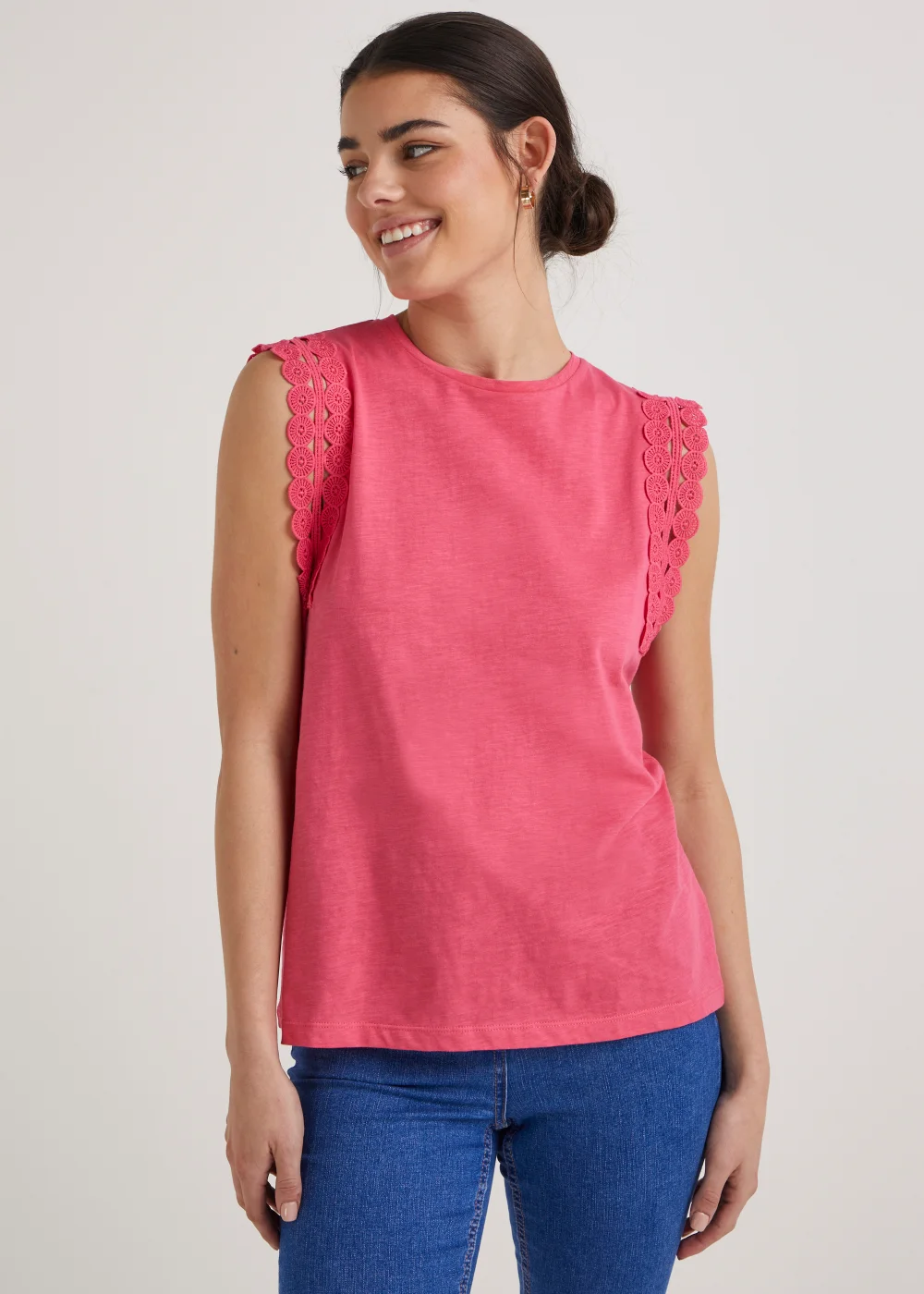 Coral Lace Vest Top - Size 8 Image 1