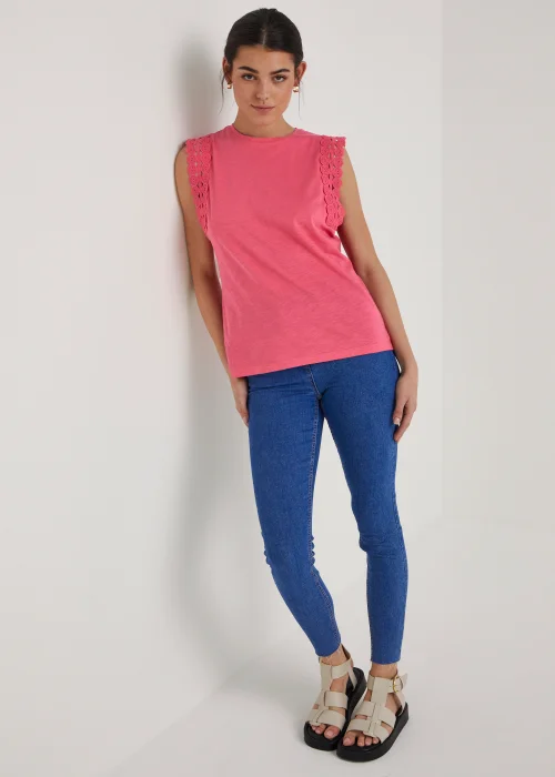 Coral Lace Vest Top - Size 8 Image 4