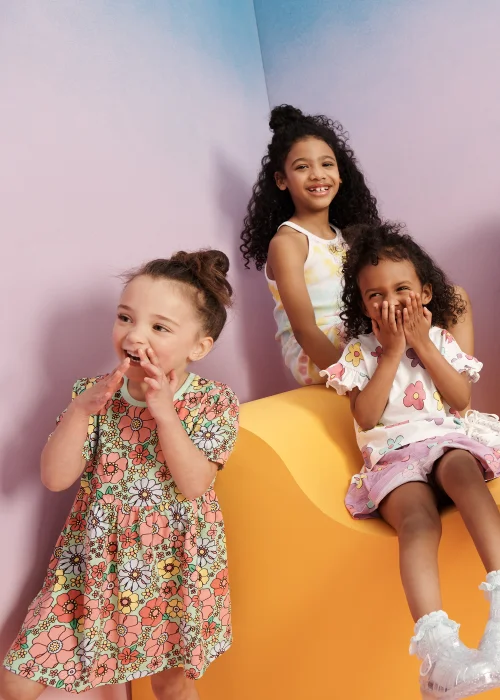 Girls Green Floral Jersey Dress (9mths-6yrs) - 9-12 months Image 2