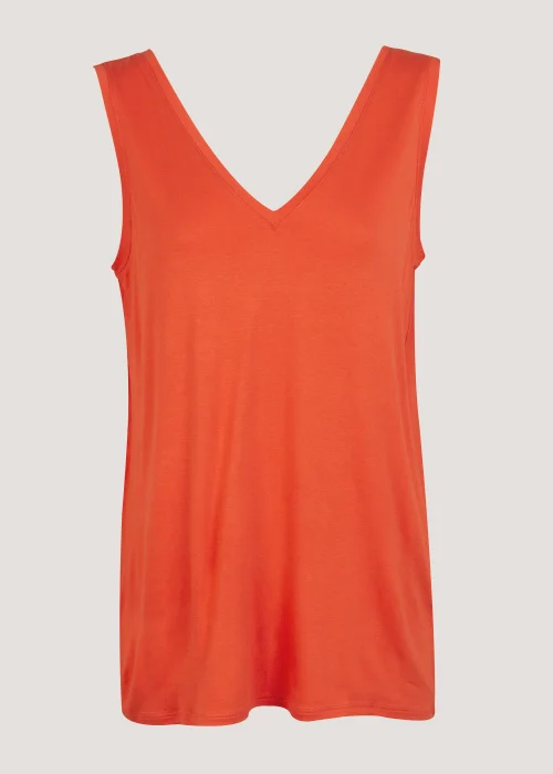 Coral V-Neck Vest Top - Size 8 Image 5