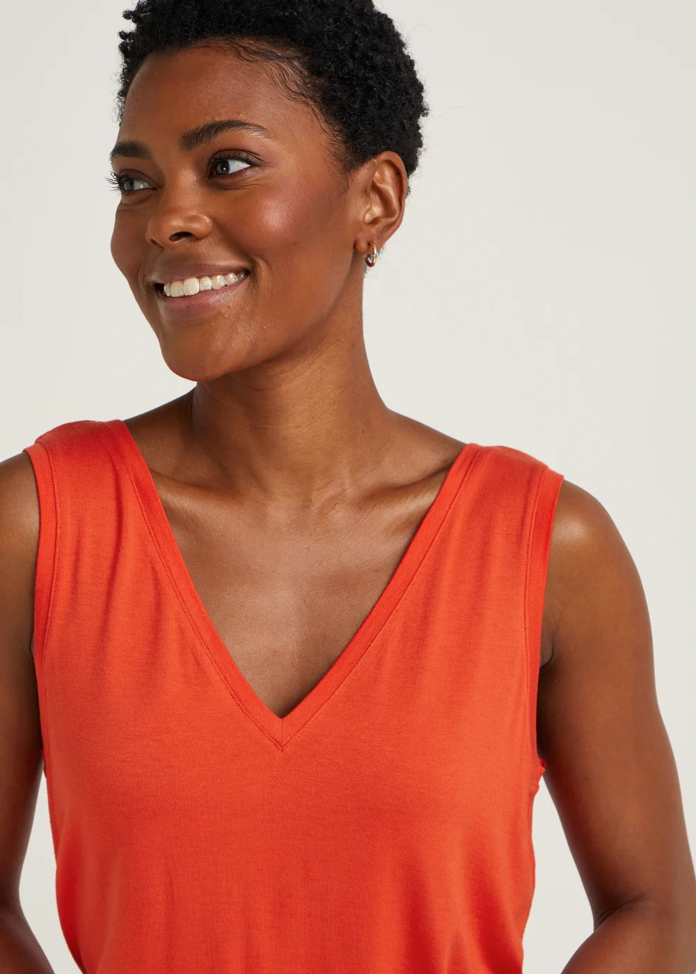 Coral V-Neck Vest Top - Size 8 Image 2