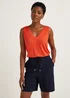 Coral V-Neck Vest Top - Size 8 Image 1