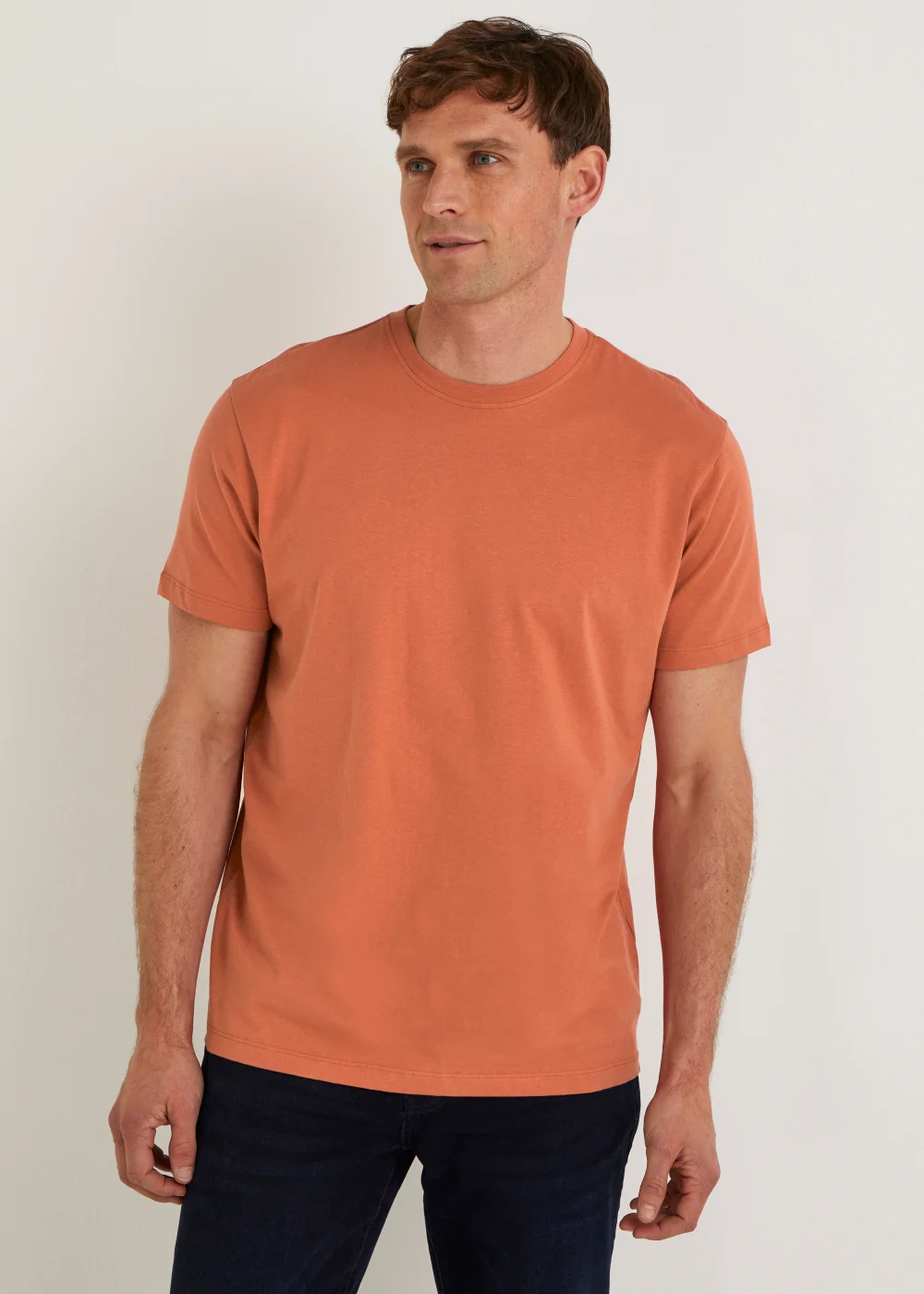 Orange Essential Crew Neck T-Shirt - Small Image 1