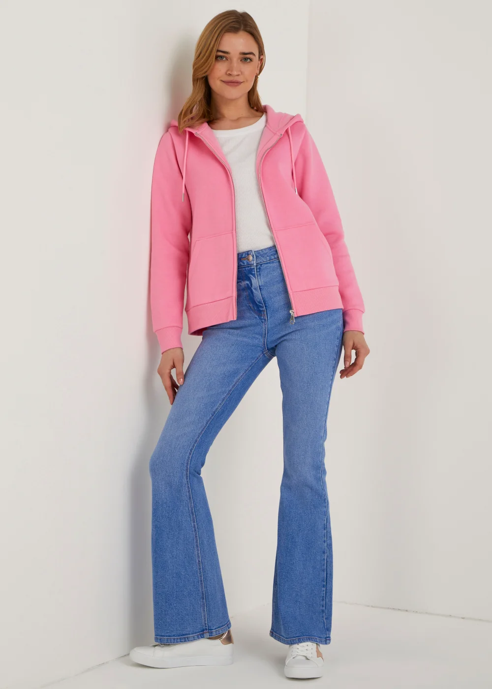 Pink Zip Up Hoodie - S Image 2