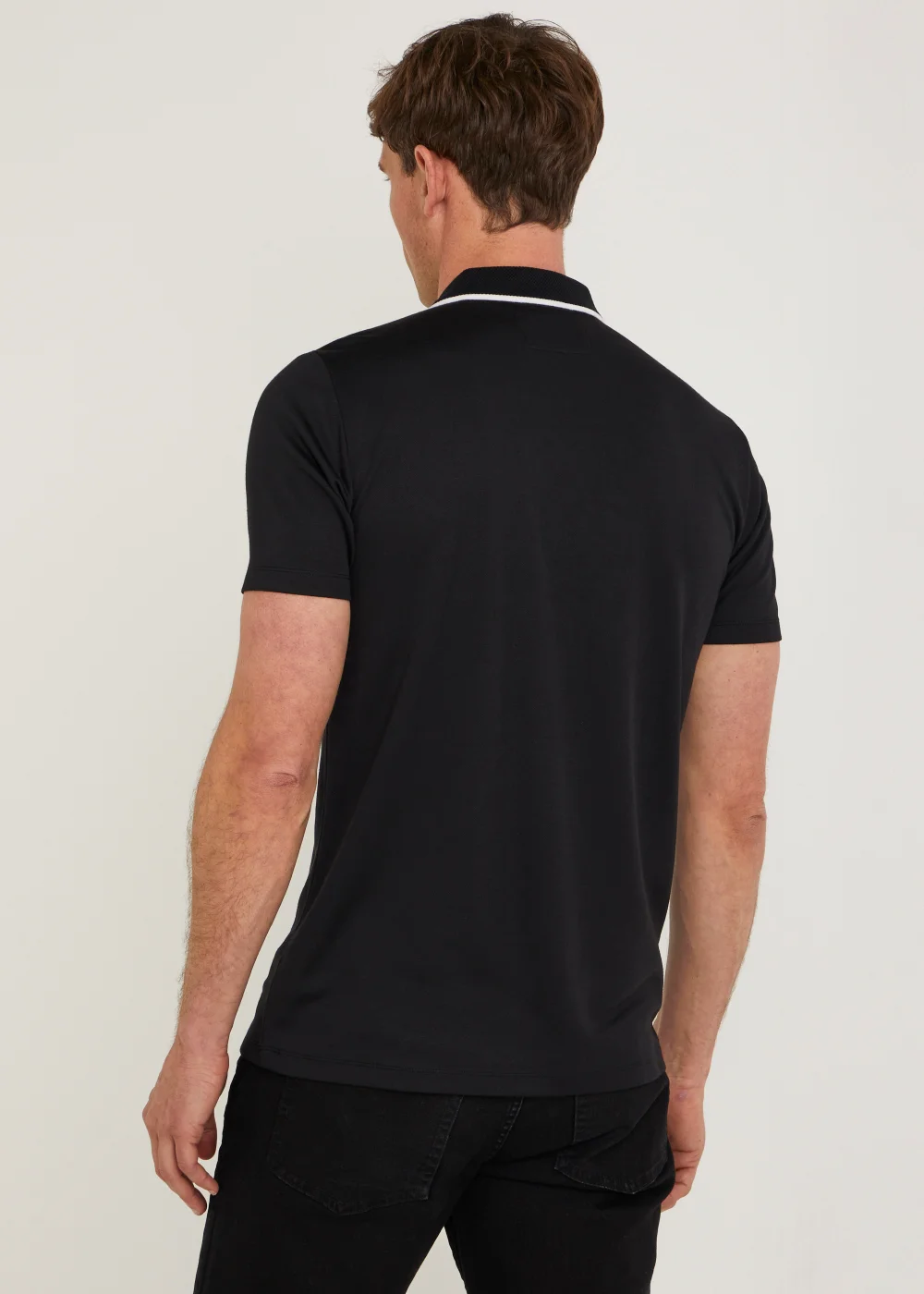 Black Modal Polo Shirt - S Image 3